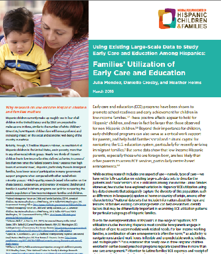 Cover of Family Utilization of ECE PDF