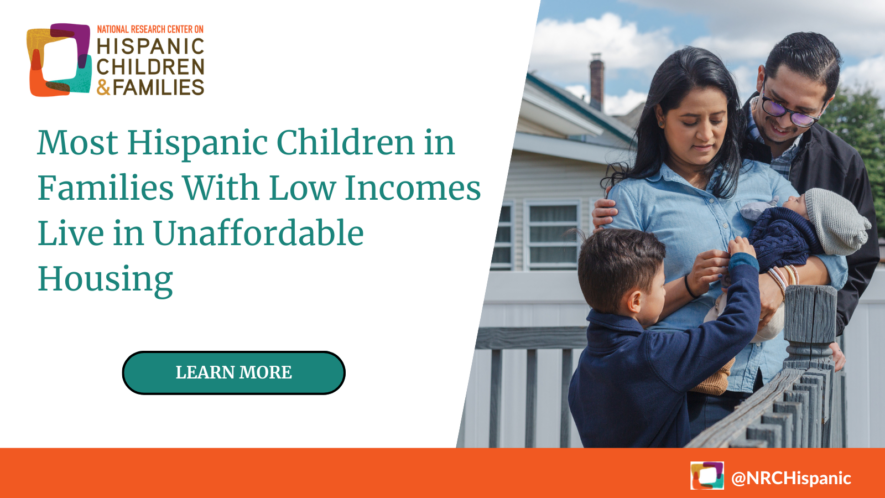 Family on porch link to Hispanic Children in Families with Low Incomes mostly live in unaffordable housing.